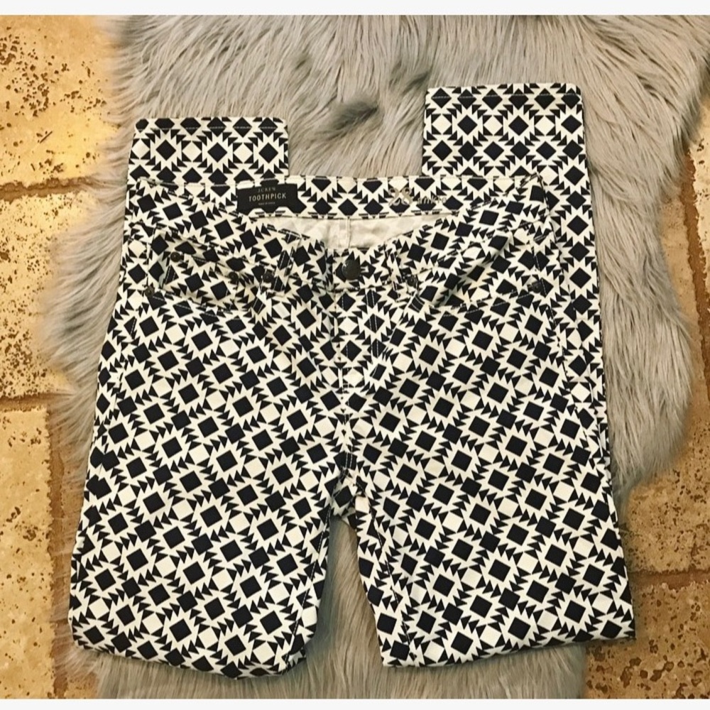 J. Crew Print Toothpick/Skinny Jeans
